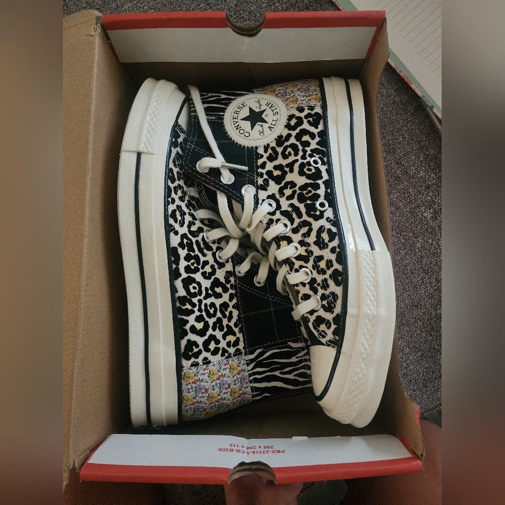 Converse Women's Black and White Animal Print Sneakers